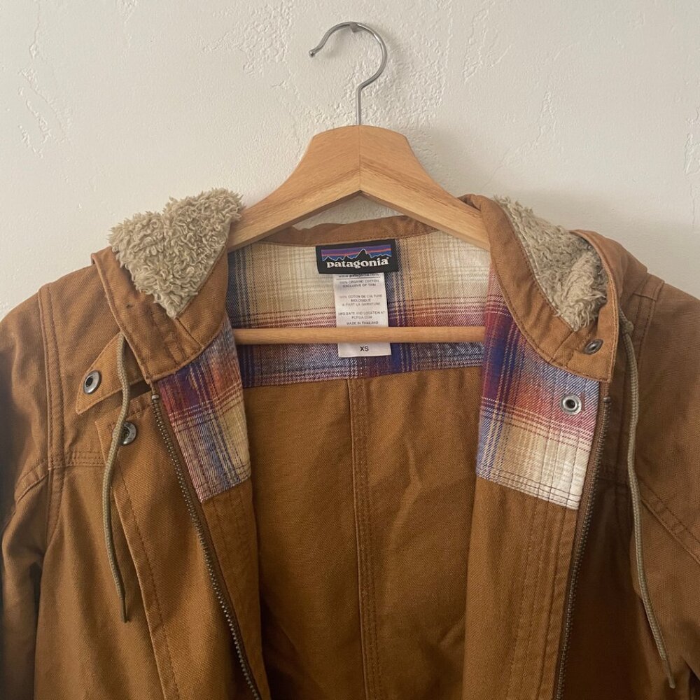 PATAGONIA W's Prairie Dawn 100% Cotton Canvas Jacket in Bear Brown | Size XS - Picture 8 of 9